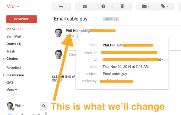 change the from name in gmail